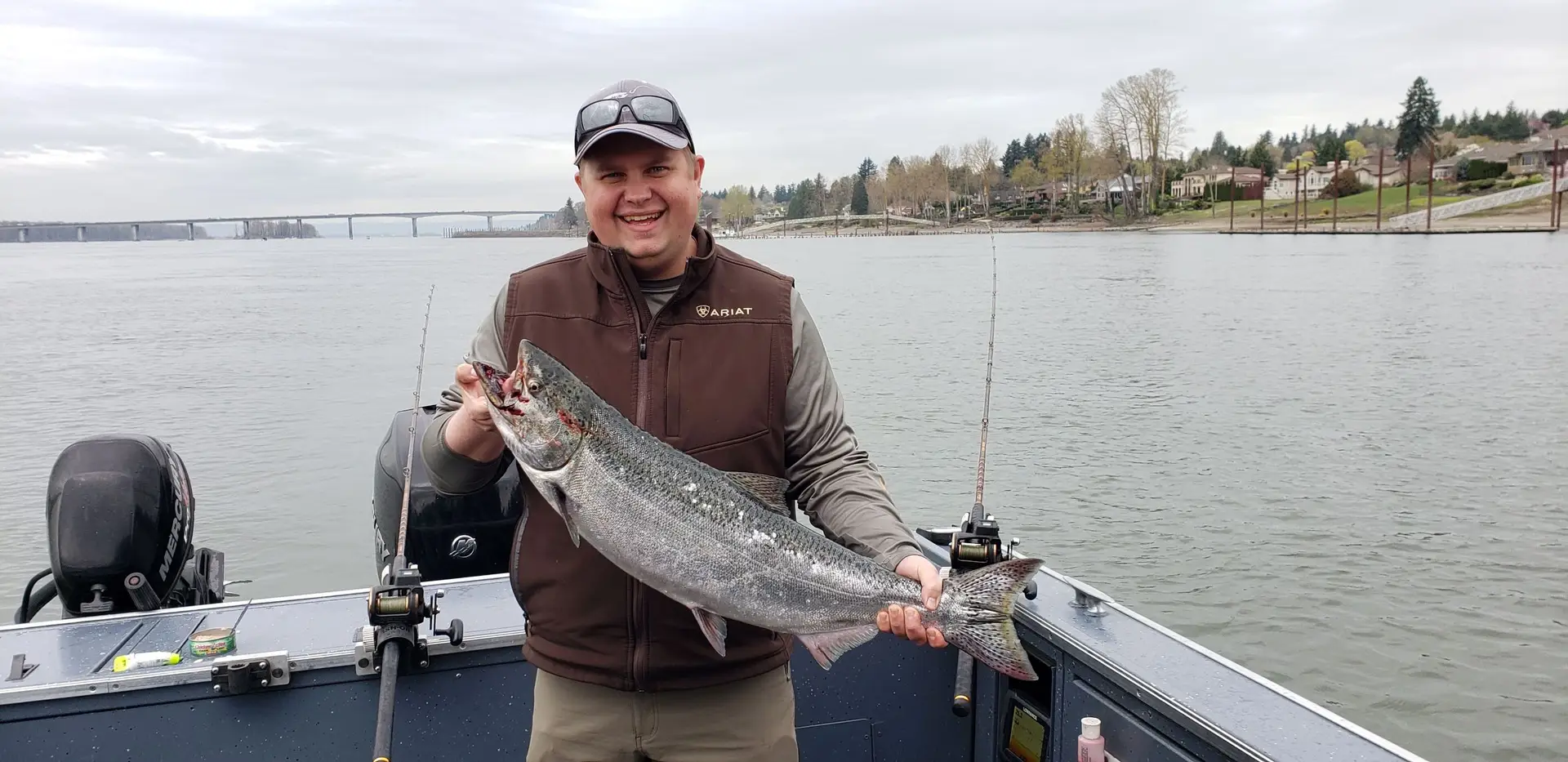 John holding a salmon