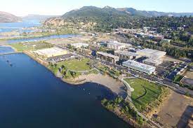 Hood River waterfront park arial view